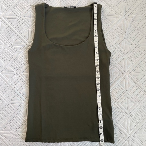 Zara Wide Strap Polyamide Tank Top Size Medium In Green - Picture 5 of 8